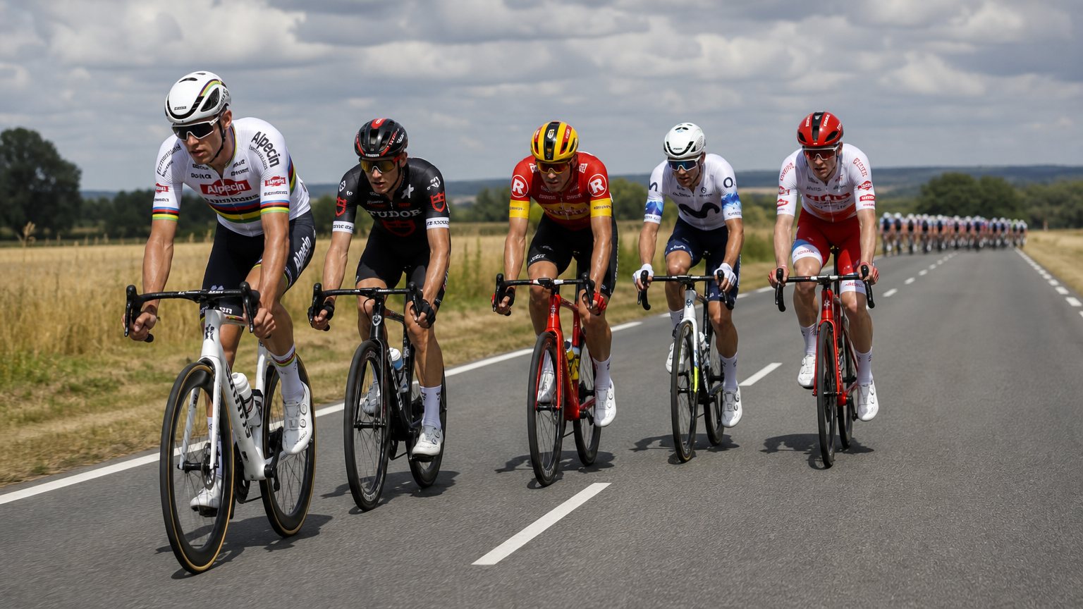 Fuga do dia na etapa 11 do Tour de France com Van der Poel, Alaphilippe, Charmig, Oliveira e Le Berre