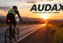 Audax: O desafio de longa distância sem competição Ciclista de endurance pedalando no Audax. Imagem gerada por IA.