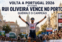 Volta a Portugal 2026: Rui Oliveira vence a 10ª etapa Rui Oliveira vencendo a décima etapa da Volta a Portugal 2026 no sprint