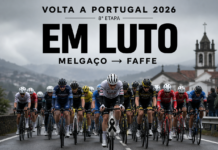 Volta a Portugal 2026: Tragédia na oitava etapa oitava etapa da Volta a Portugal 2026, em luto, entre Melgaço e Fafe. Imagem gerada por IA